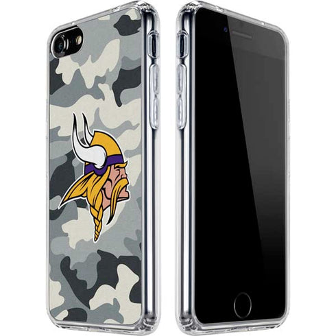 NFL Minnesota Vikings Camo iPhone SE (2nd & 3rd Gen) Clear Case