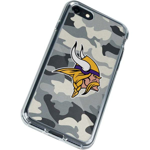 NFL Minnesota Vikings Camo iPhone SE (2nd & 3rd Gen) Clear Case