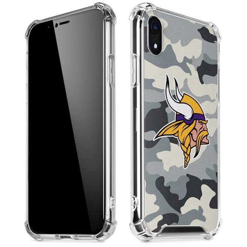 NFL Minnesota Vikings Camo iPhone XR Clear Case