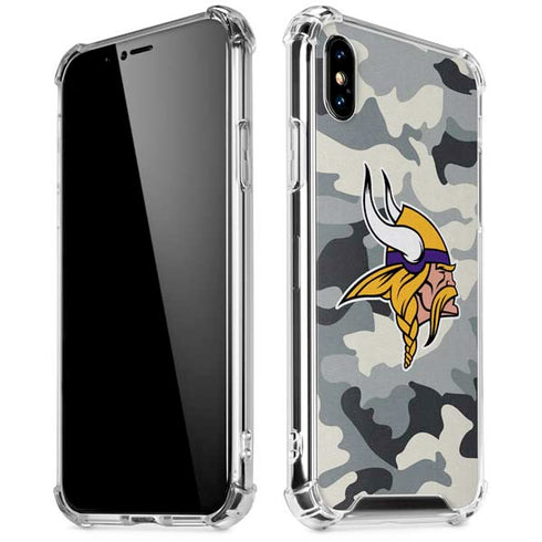 NFL Minnesota Vikings Camo iPhone XS Max Clear Case