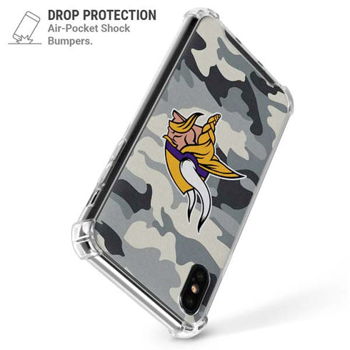 NFL Minnesota Vikings Camo iPhone XS Max Clear Case