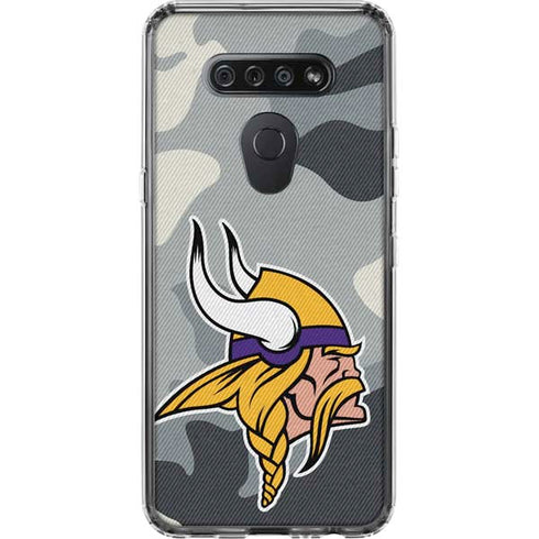 NFL Minnesota Vikings Camo LG K51/Q51 Clear Case