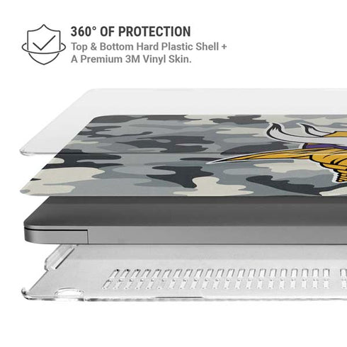 NFL Minnesota Vikings Camo MacBook Pro 16in (2021-25) Case plus Skin