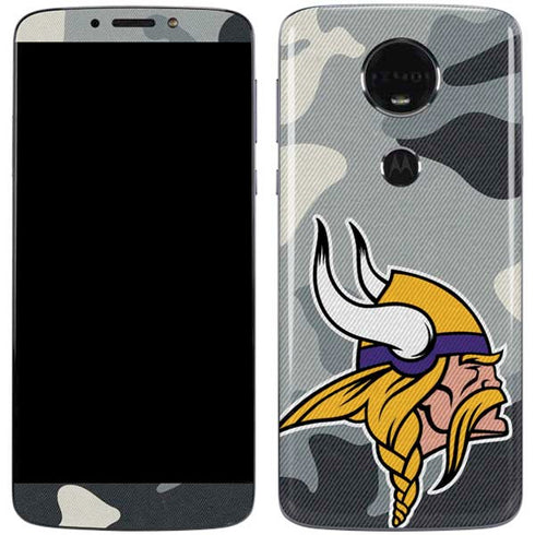 NFL Minnesota Vikings Camo Moto E5 Plus Skin