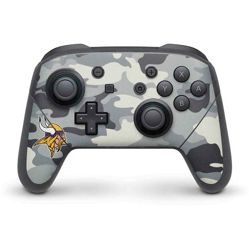 NFL Minnesota Vikings Camo Nintendo Switch Pro Controller Skin