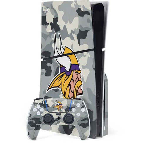 NFL Minnesota Vikings Camo PS5 Slim Disk Bundle Skin