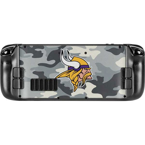 NFL Minnesota Vikings Camo Steam Deck Handheld Gaming Computer Skin