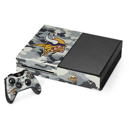 NFL Minnesota Vikings Camo Xbox One Console and Controller Bundle Skin