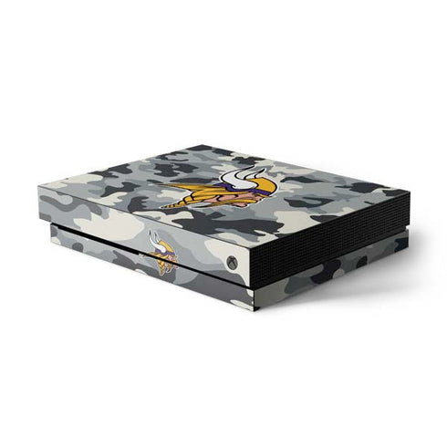 NFL Minnesota Vikings Camo Xbox One X Console Skin