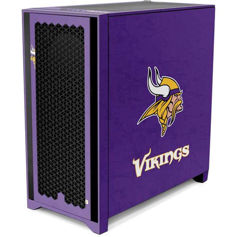 NFL Minnesota Vikings Distressed Corsair 4000D Tempered Glass Mid-Tower ATX Case Skin