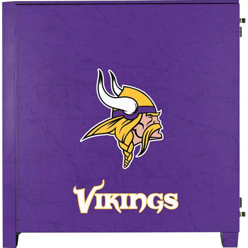 NFL Minnesota Vikings Distressed Corsair 4000D Tempered Glass Mid-Tower ATX Case Skin