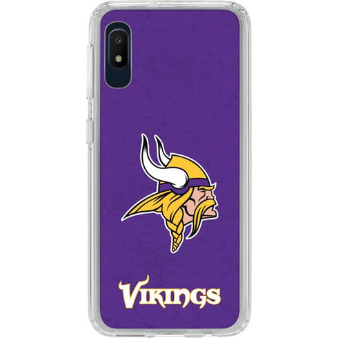 NFL Minnesota Vikings Distressed Galaxy A10e Clear Case