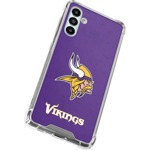 NFL Minnesota Vikings Distressed Galaxy A13 5G Clear Case