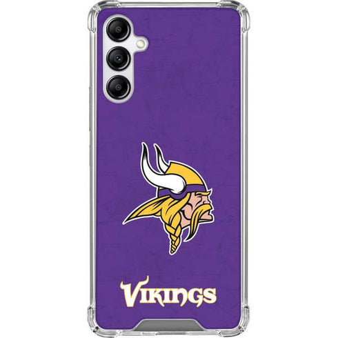NFL Minnesota Vikings Distressed Galaxy A14 5G Clear Case