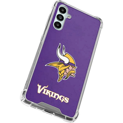 NFL Minnesota Vikings Distressed Galaxy A14 5G Clear Case