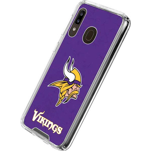 NFL Minnesota Vikings Distressed Galaxy A30 Clear Case