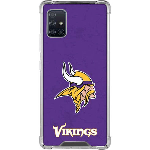 NFL Minnesota Vikings Distressed Galaxy A51 5G Clear Case