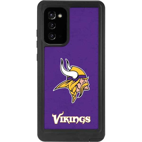 NFL Minnesota Vikings Distressed Galaxy Note20 5G Waterproof Case