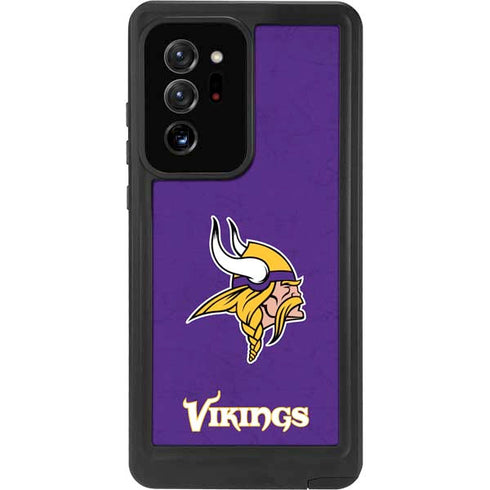NFL Minnesota Vikings Distressed Galaxy Note20 Ultra 5G Waterproof Case