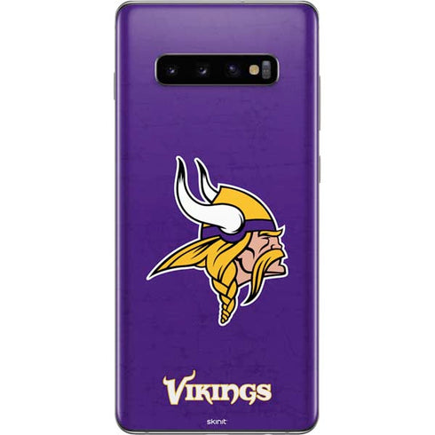 NFL Minnesota Vikings Distressed Galaxy S10 Plus Skin
