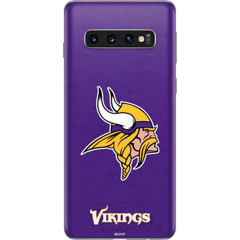 NFL Minnesota Vikings Distressed Galaxy S10 Skin