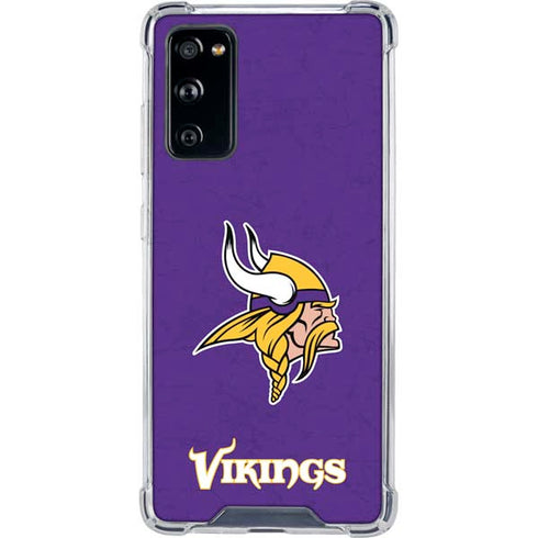 NFL Minnesota Vikings Distressed Galaxy S20 FE Clear Case