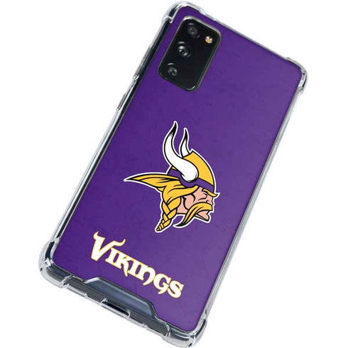 NFL Minnesota Vikings Distressed Galaxy S20 FE Clear Case