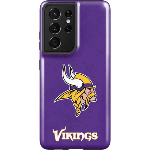 NFL Minnesota Vikings Distressed Galaxy S21 Ultra 5G Pro Case