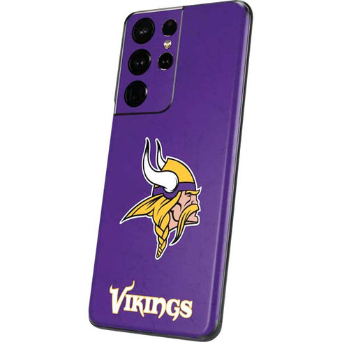 NFL Minnesota Vikings Distressed Galaxy S21 Ultra 5G Skin
