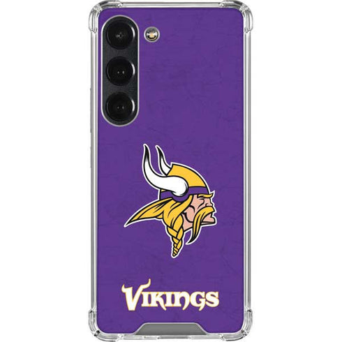 NFL Minnesota Vikings Distressed Galaxy S23 Clear Case