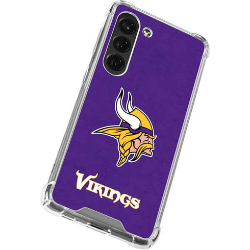 NFL Minnesota Vikings Distressed Galaxy S23 Clear Case