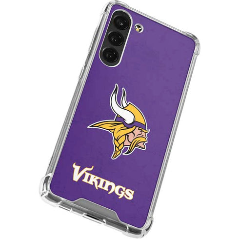 NFL Minnesota Vikings Distressed Galaxy S23 Plus Clear Case