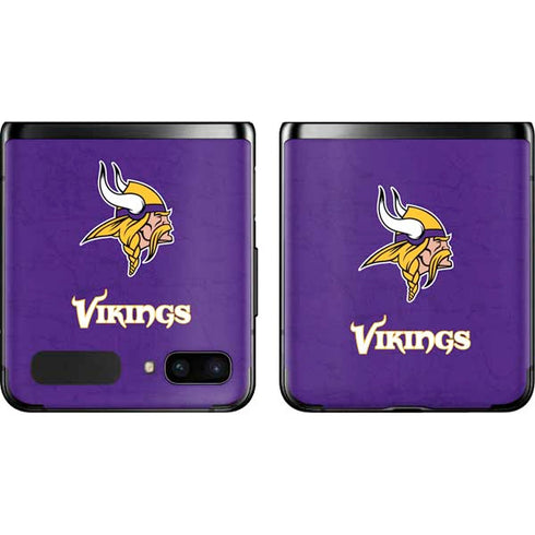 NFL Minnesota Vikings Distressed Galaxy Z Flip Skin