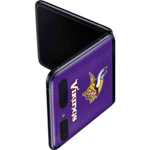 NFL Minnesota Vikings Distressed Galaxy Z Flip Skin