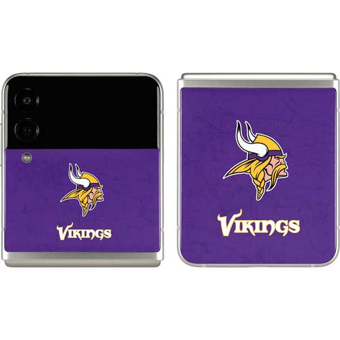 NFL Minnesota Vikings Distressed Galaxy Z Flip3 5G Skin