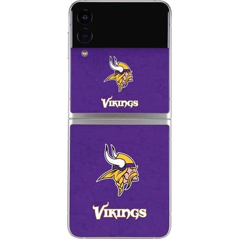 NFL Minnesota Vikings Distressed Galaxy Z Flip3 5G Skin