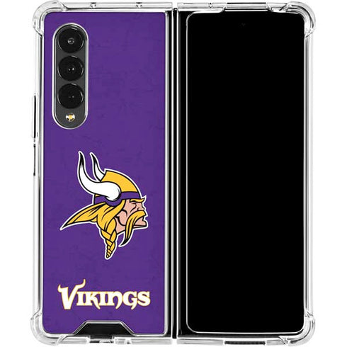 NFL Minnesota Vikings Distressed Galaxy Z Fold4 5G Clear Case