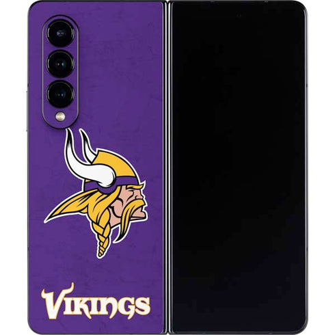 NFL Minnesota Vikings Distressed Galaxy Z Fold4 5G Skin