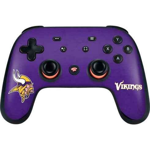 NFL Minnesota Vikings Distressed Google Stadia Controller Skin