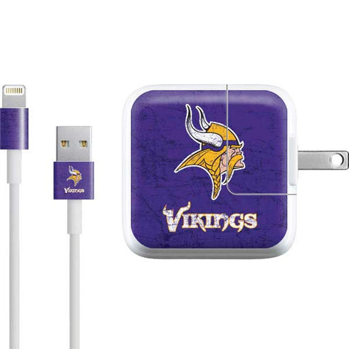 NFL Minnesota Vikings Distressed iPad Charger (10W USB) Skin