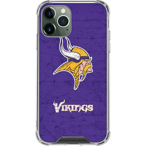 NFL Minnesota Vikings Distressed iPhone 11 Pro Max Clear Case