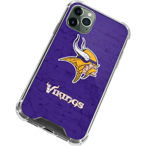 NFL Minnesota Vikings Distressed iPhone 11 Pro Max Clear Case