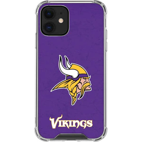 NFL Minnesota Vikings Distressed iPhone 12 Mini Clear Case