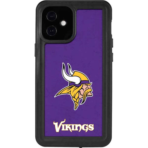 NFL Minnesota Vikings Distressed iPhone 12 Mini Waterproof Case