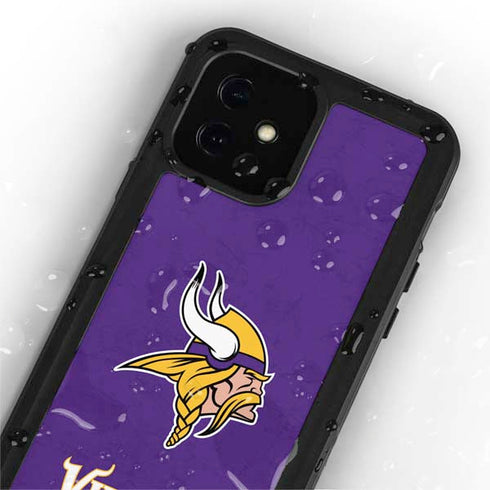 NFL Minnesota Vikings Distressed iPhone 12 Mini Waterproof Case