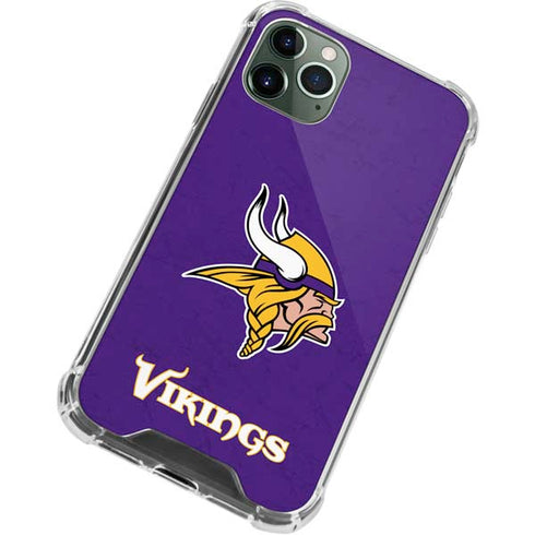 NFL Minnesota Vikings Distressed iPhone 12 Pro Clear Case