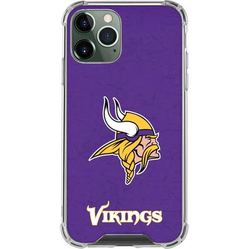 NFL Minnesota Vikings Distressed iPhone 12 Pro Max Clear Case