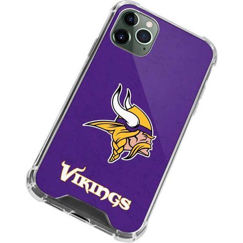 NFL Minnesota Vikings Distressed iPhone 12 Pro Max Clear Case