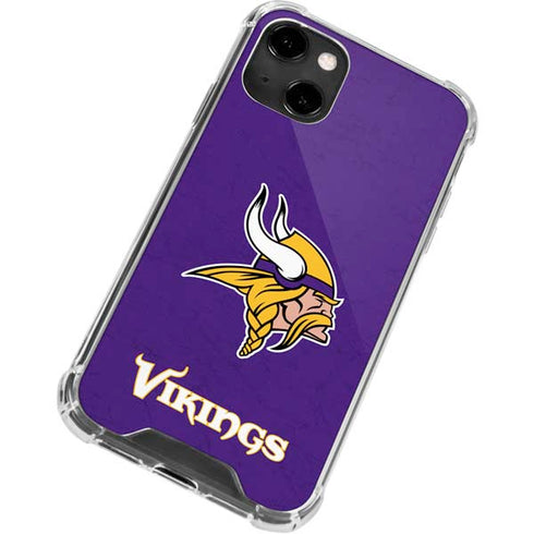 NFL Minnesota Vikings Distressed iPhone 14 Clear Case