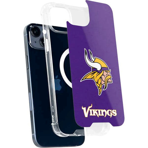 NFL Minnesota Vikings Distressed iPhone 15 Plus MagSafe Case